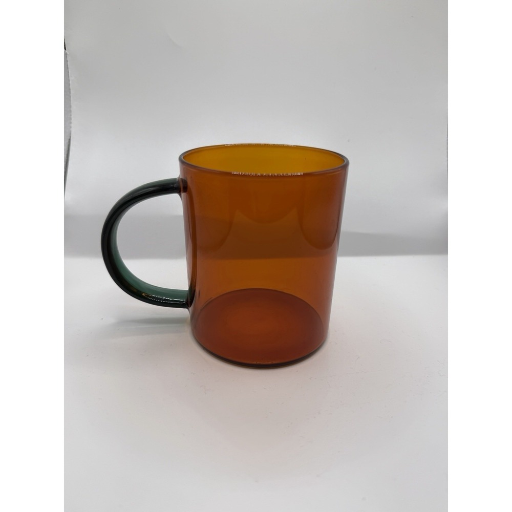 IKEA SKUGGSTUBB Heat Resistant Glass Mug Brown Green 14 oz Willy Chong‎ Designed